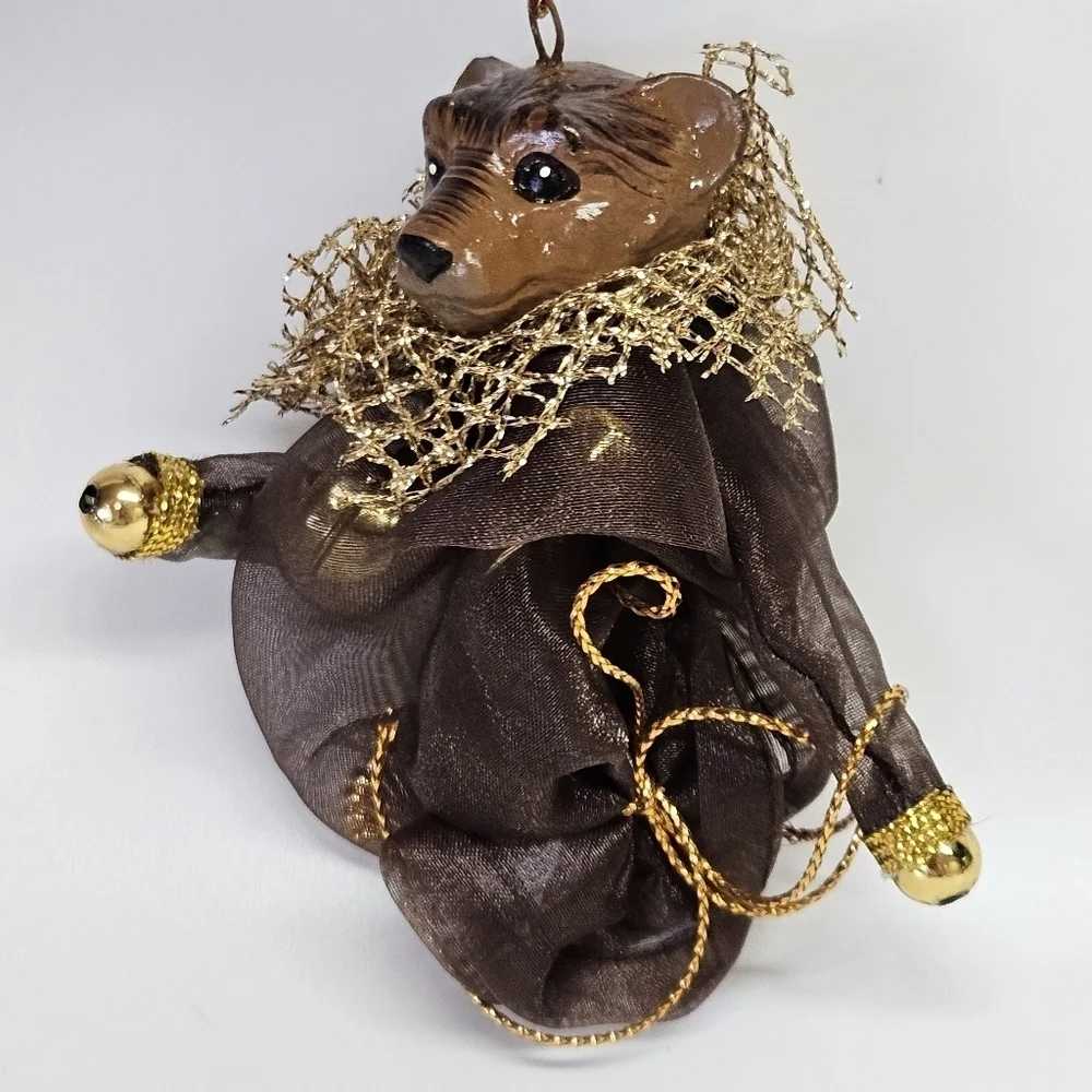 NEW VINTAGE Katherine's Collection Bear Charm Bell Bag Ornament Wayne Kleski